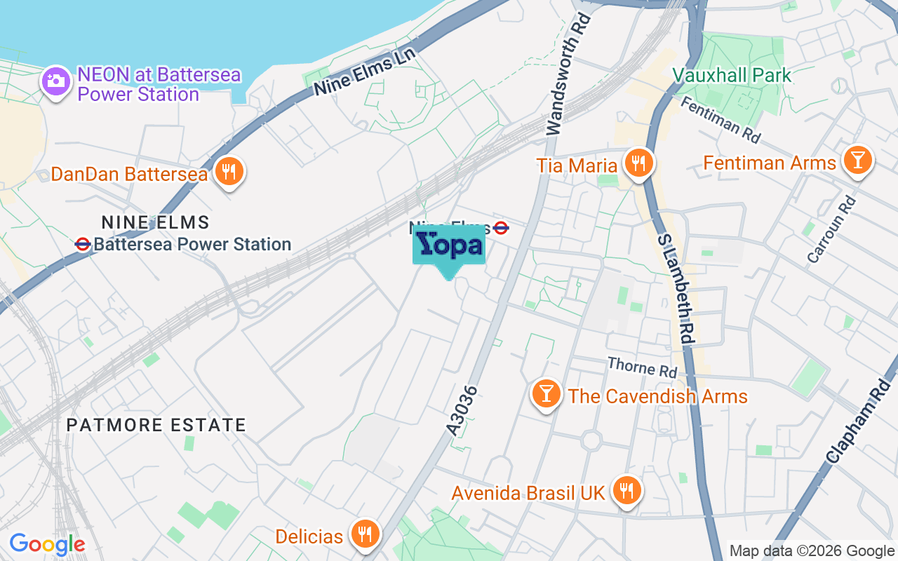Map showing the location of SW8 4SE