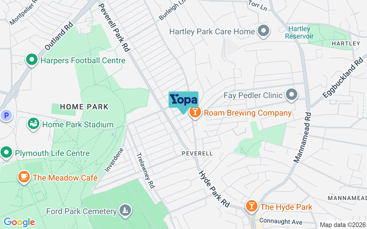 Map showing the location of PL3 4PY