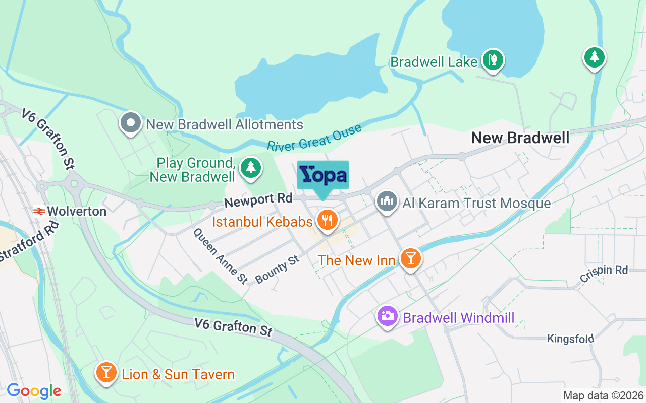 Map showing the location of MK13 0AH