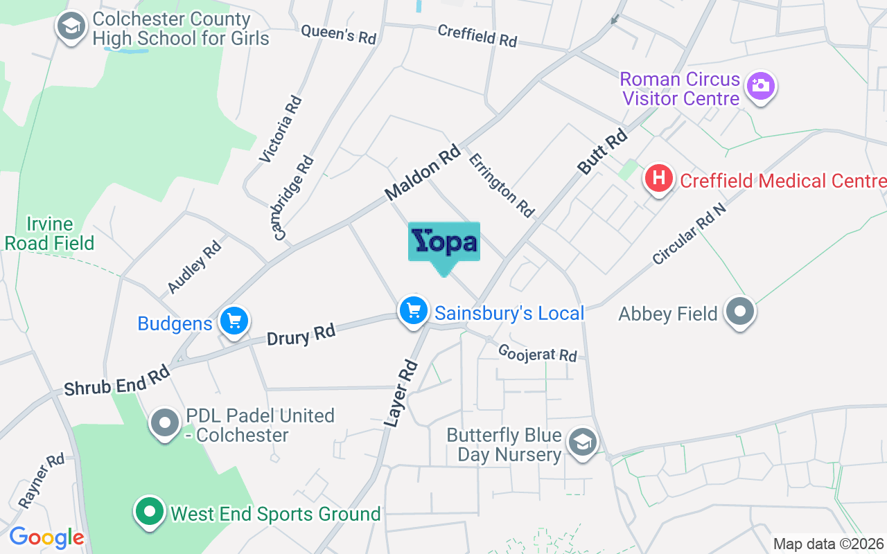 Map showing the location of CO3 3DU