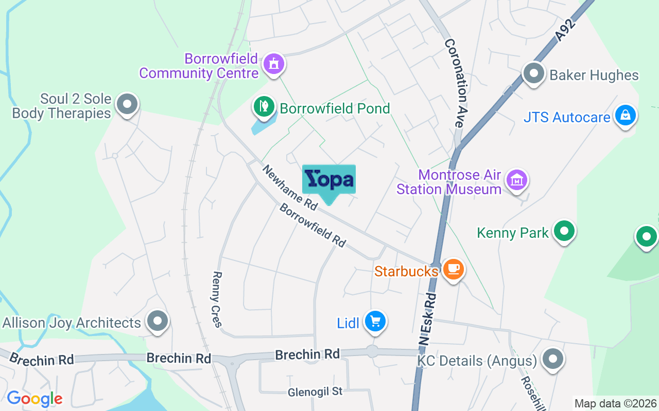 Map showing the location of DD10 9BT