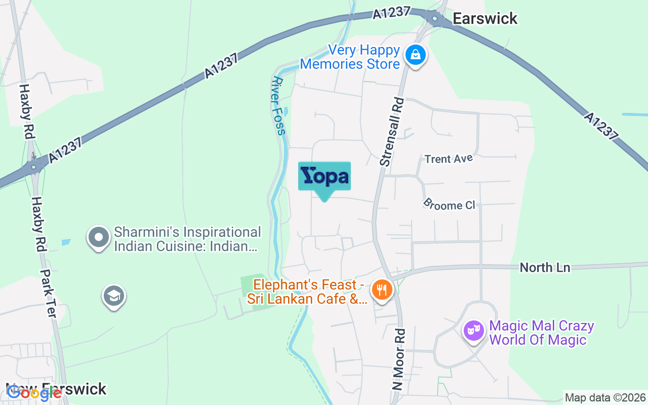 Map showing the location of YO32 9RQ