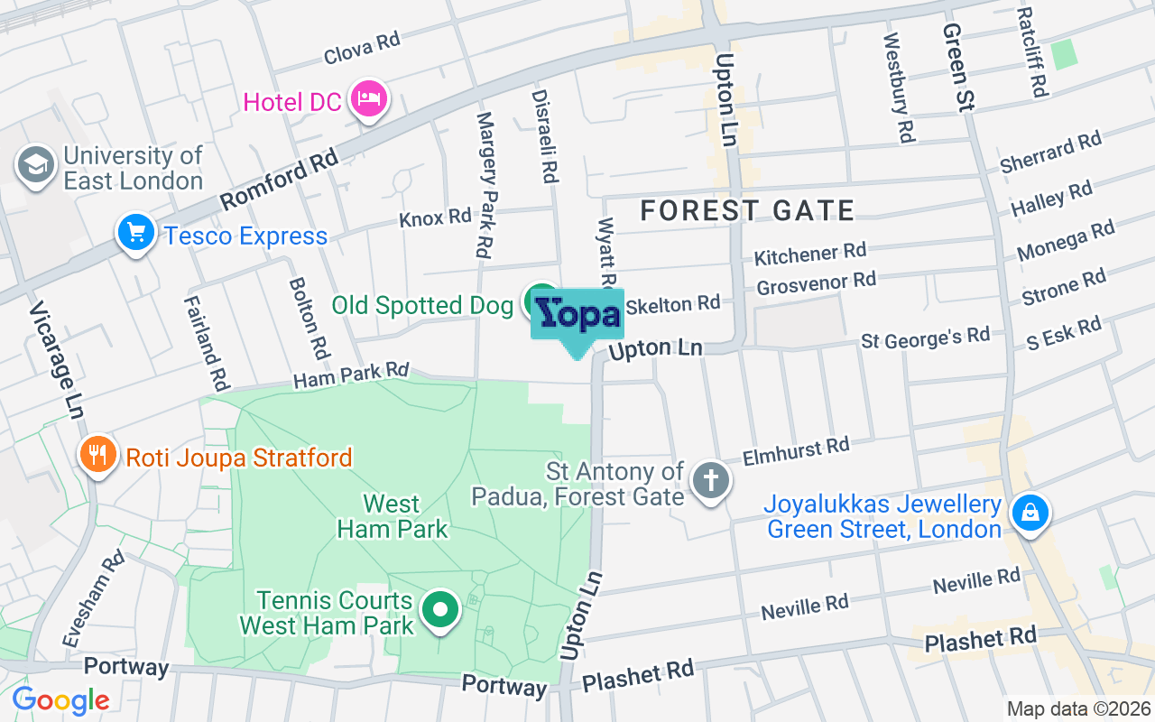Map showing the location of E7 9NP