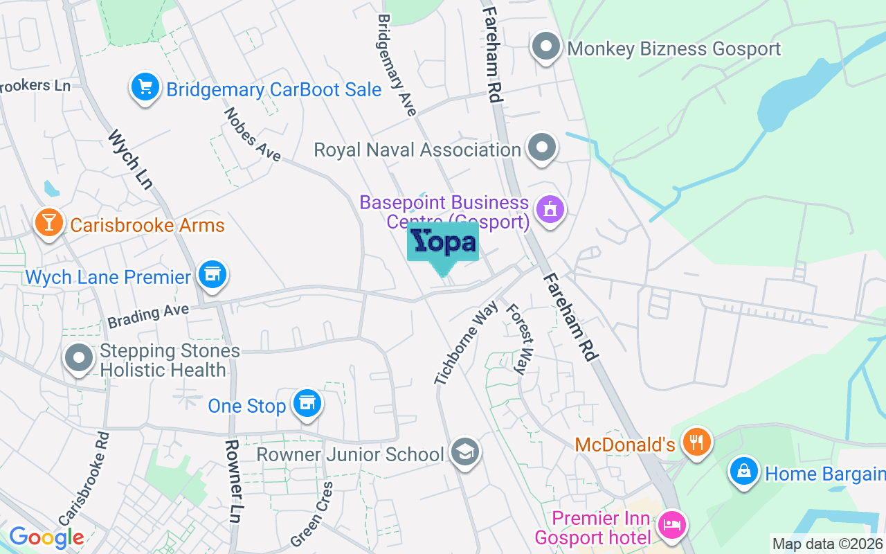 Map showing the location of PO13 0LB