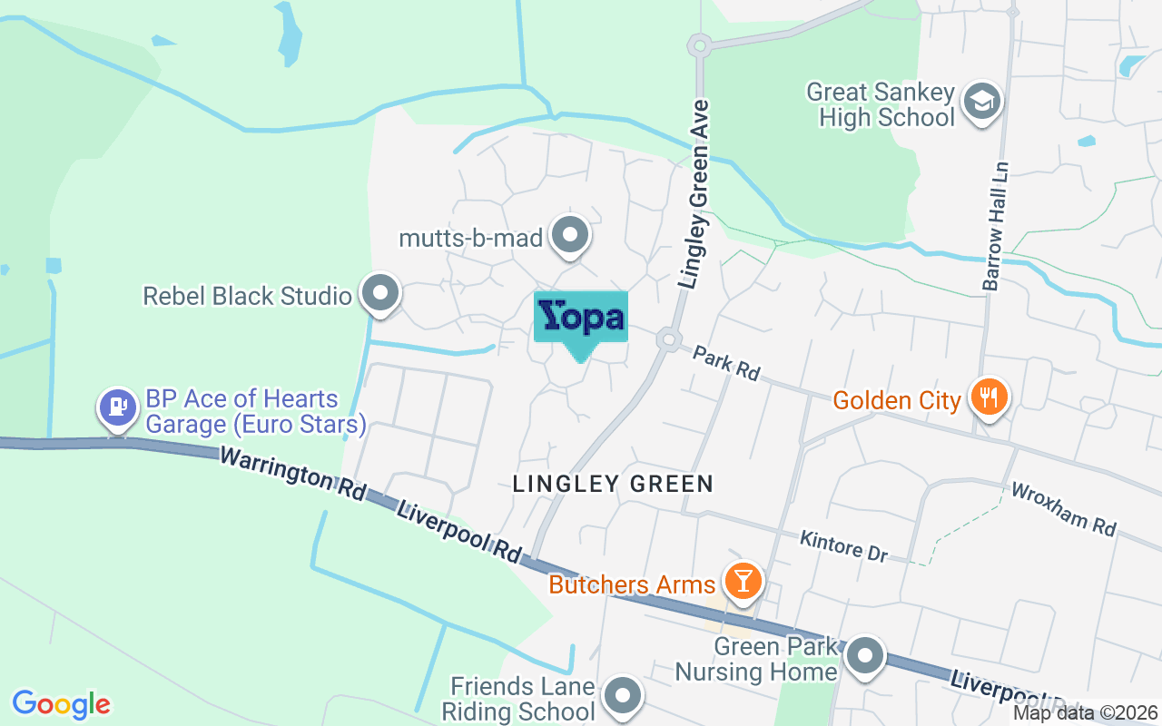 Map showing the location of WA5 3JL