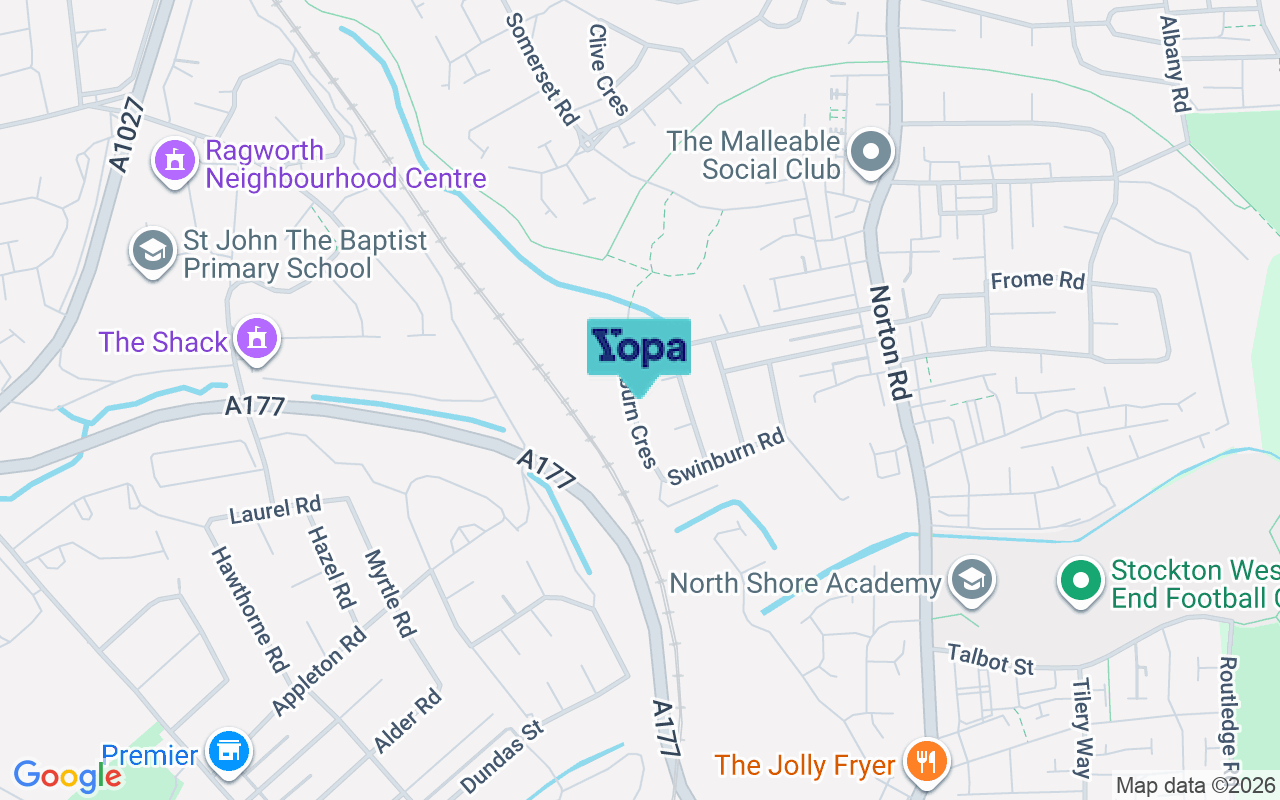 Map showing the location of TS20 2DN