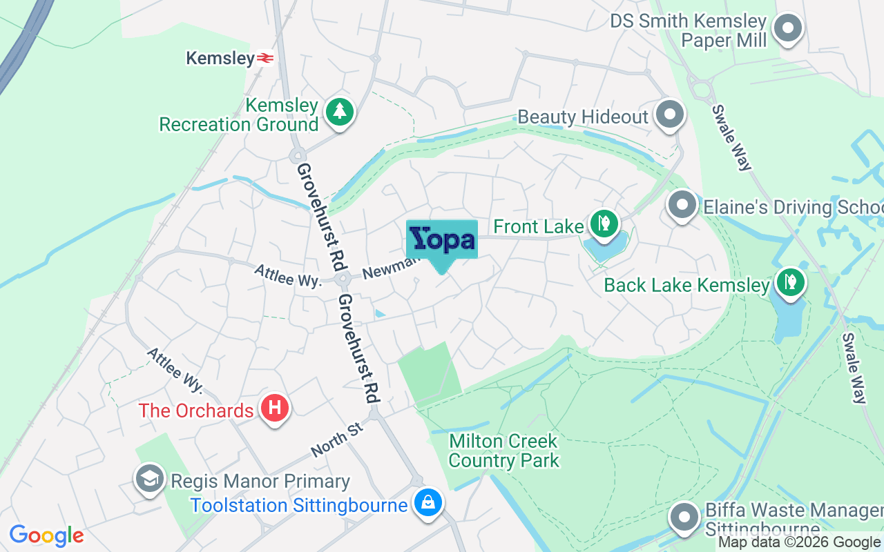 Map showing the location of ME10 2UA