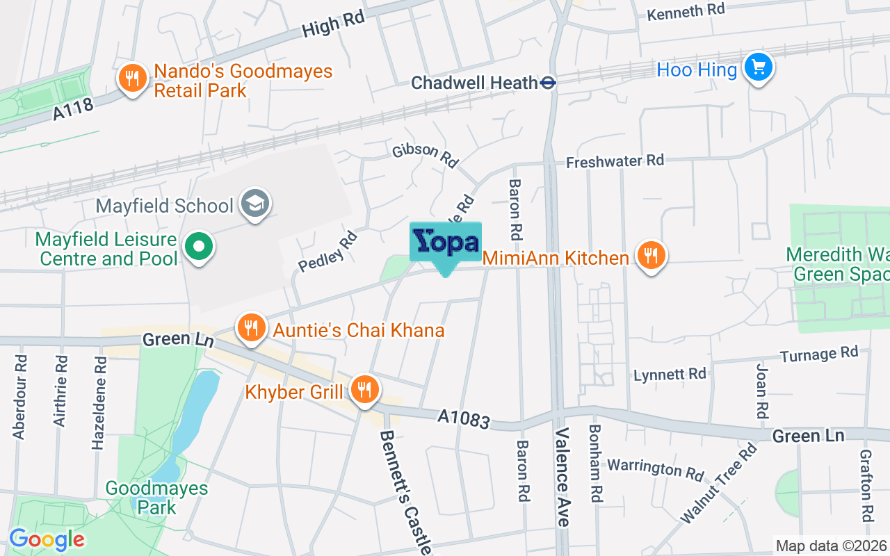 Map showing the location of RM8 1XJ