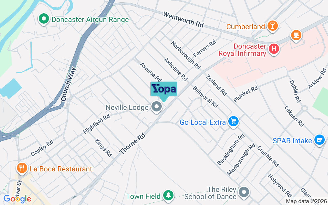 Map showing the location of DN2 5BQ