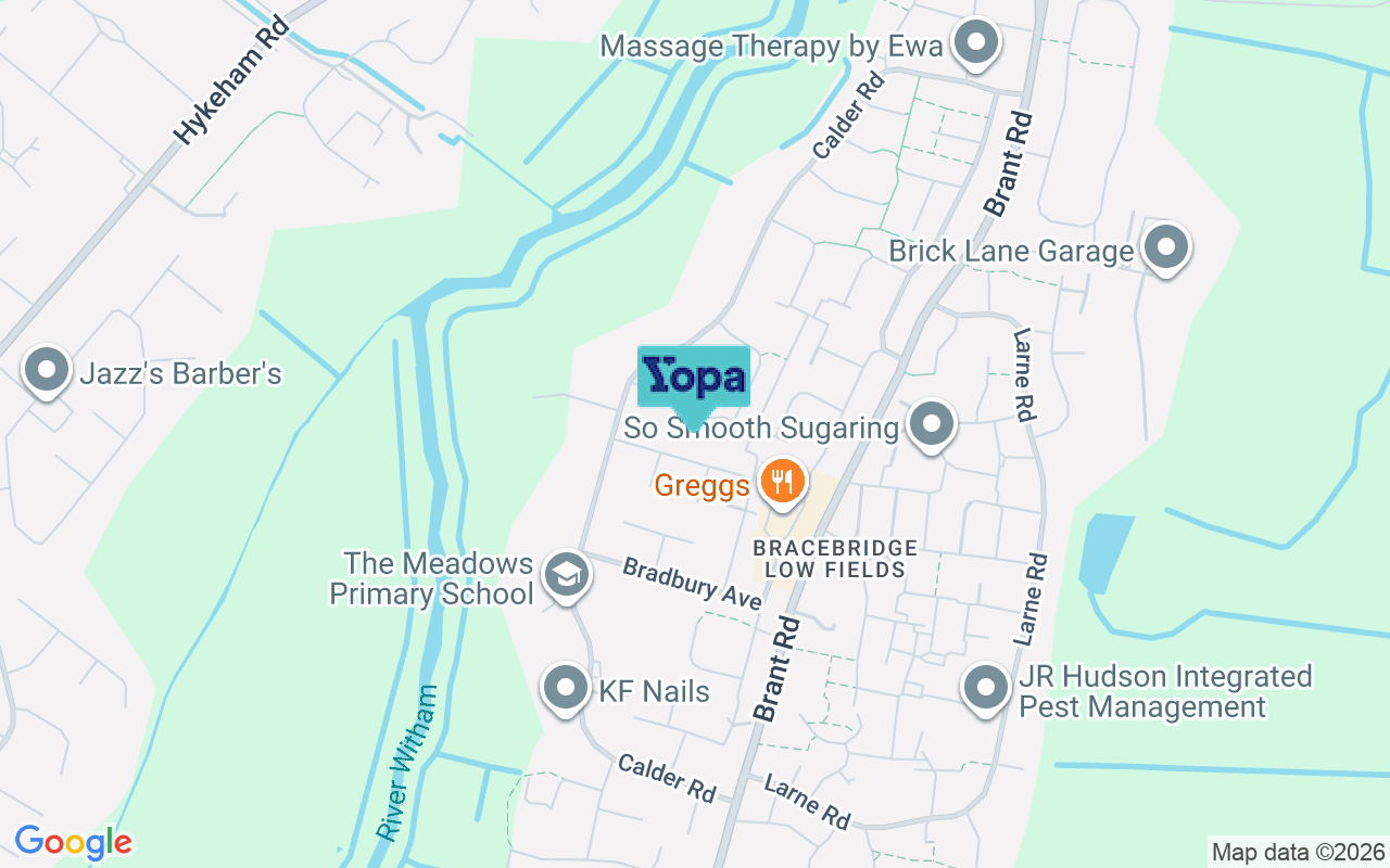 Map showing the location of LN5 9BD