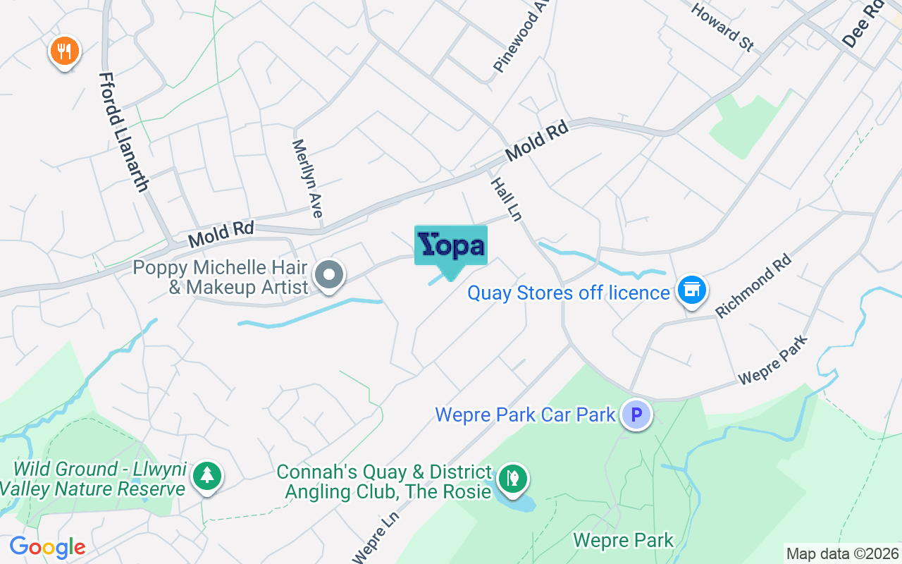Map showing the location of CH5 4LU