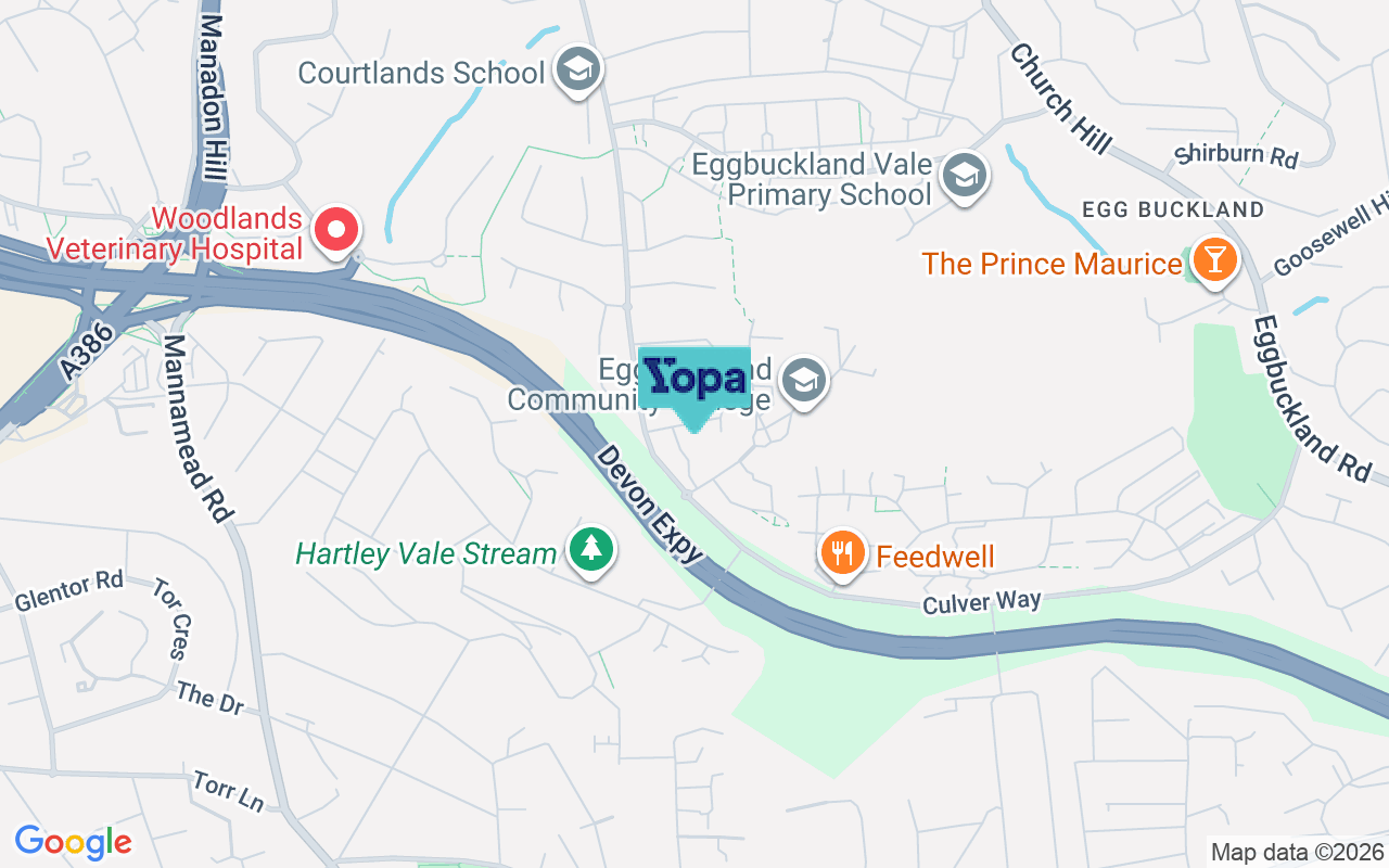Map showing the location of PL6 5YA