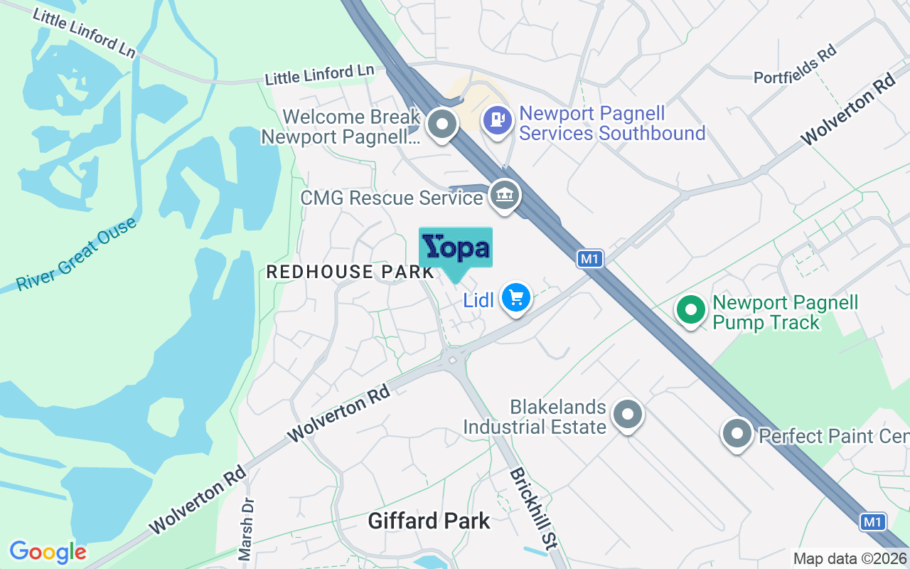 Map showing the location of MK14 5FP
