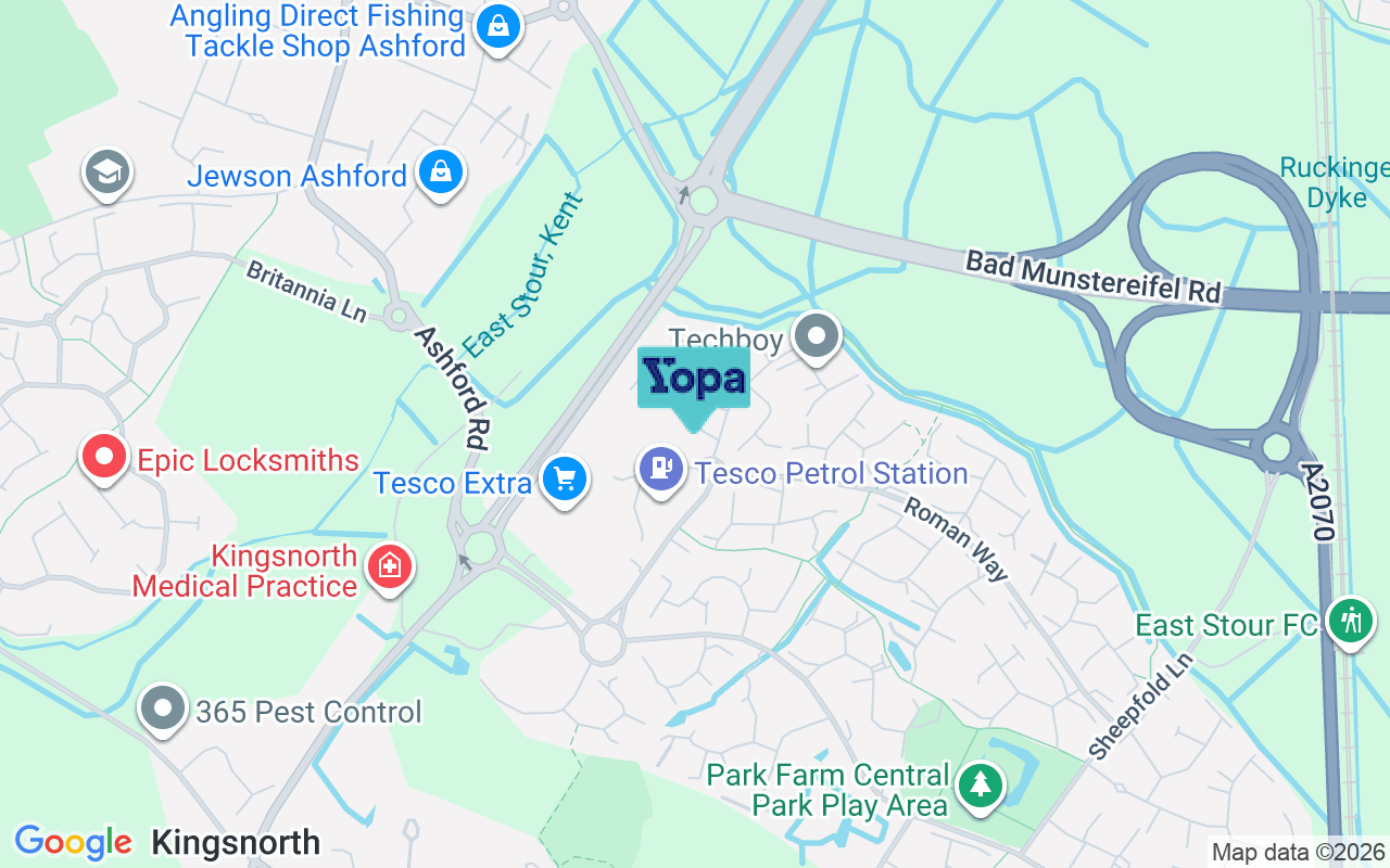 Map showing the location of TN23 3PF