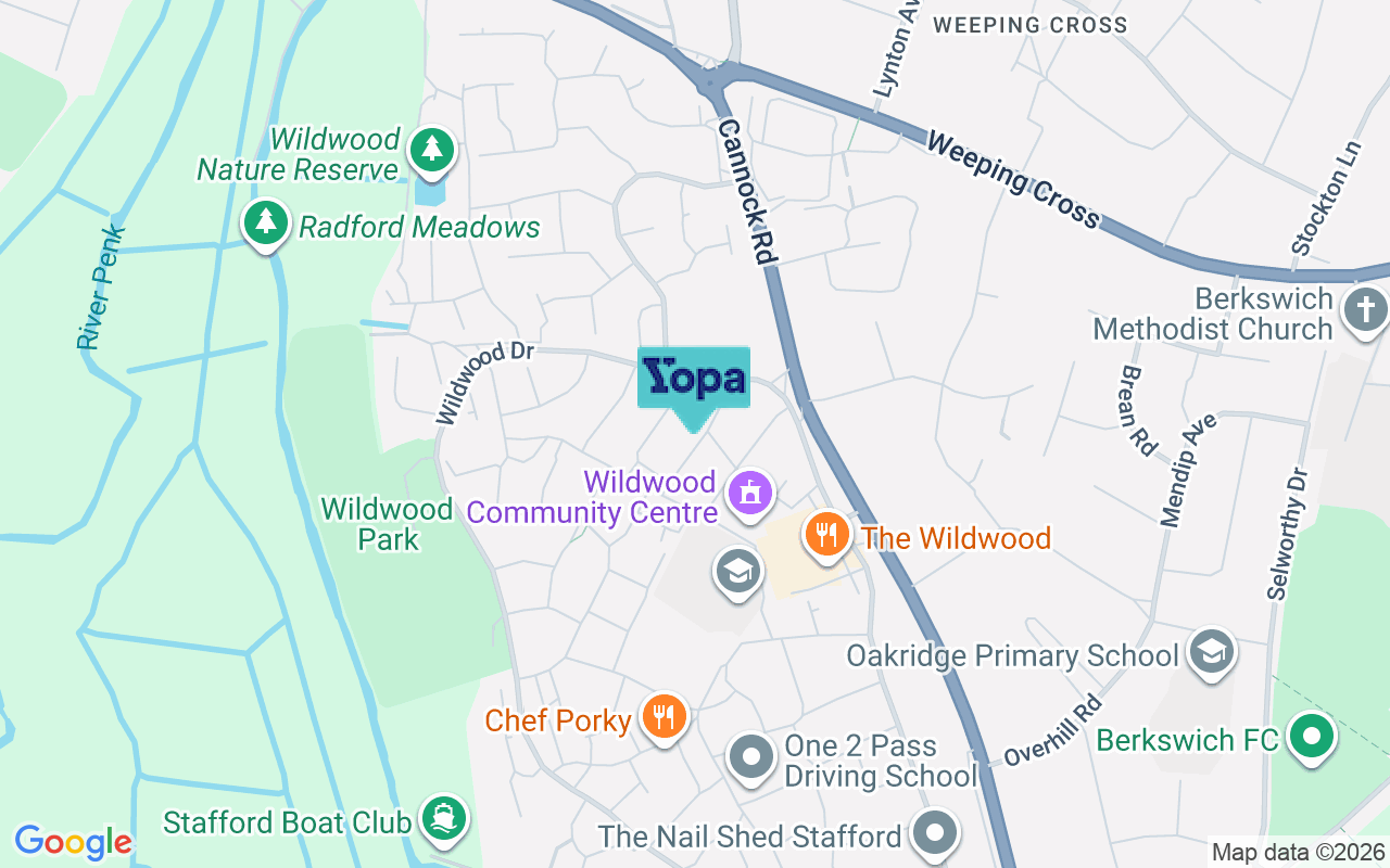 Map showing the location of ST17 4QX