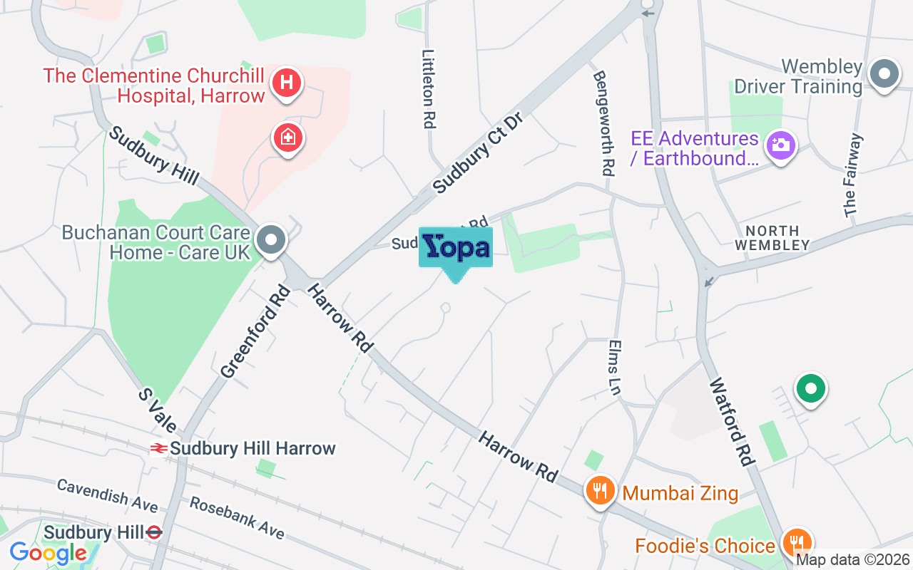 Map showing the location of HA0 2QS
