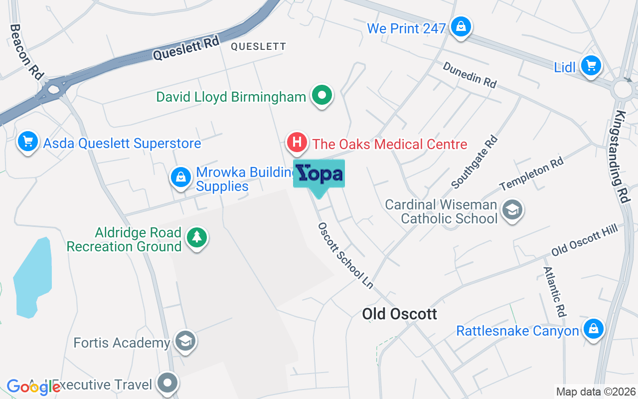 Map showing the location of B44 9EL
