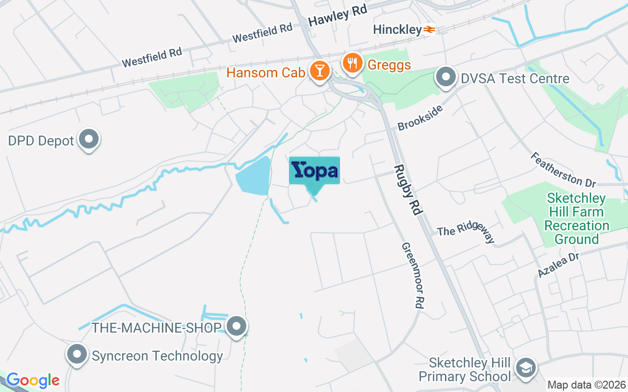 Map showing the location of LE10 2NS