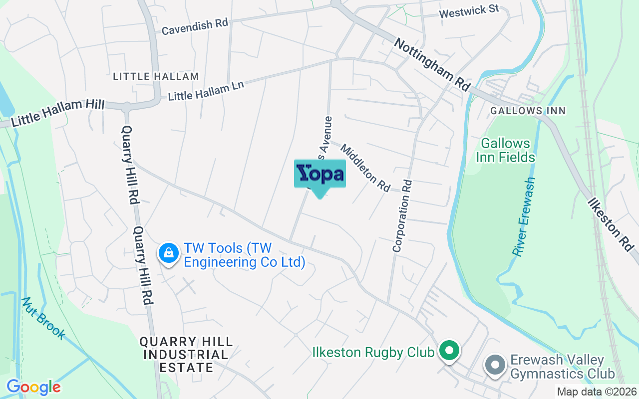 Map showing the location of DE7 4DU