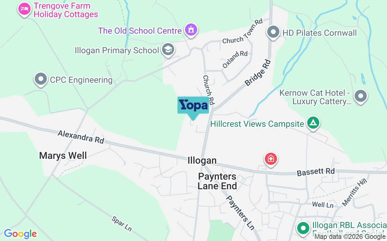 Map showing the location of TR16 4FQ