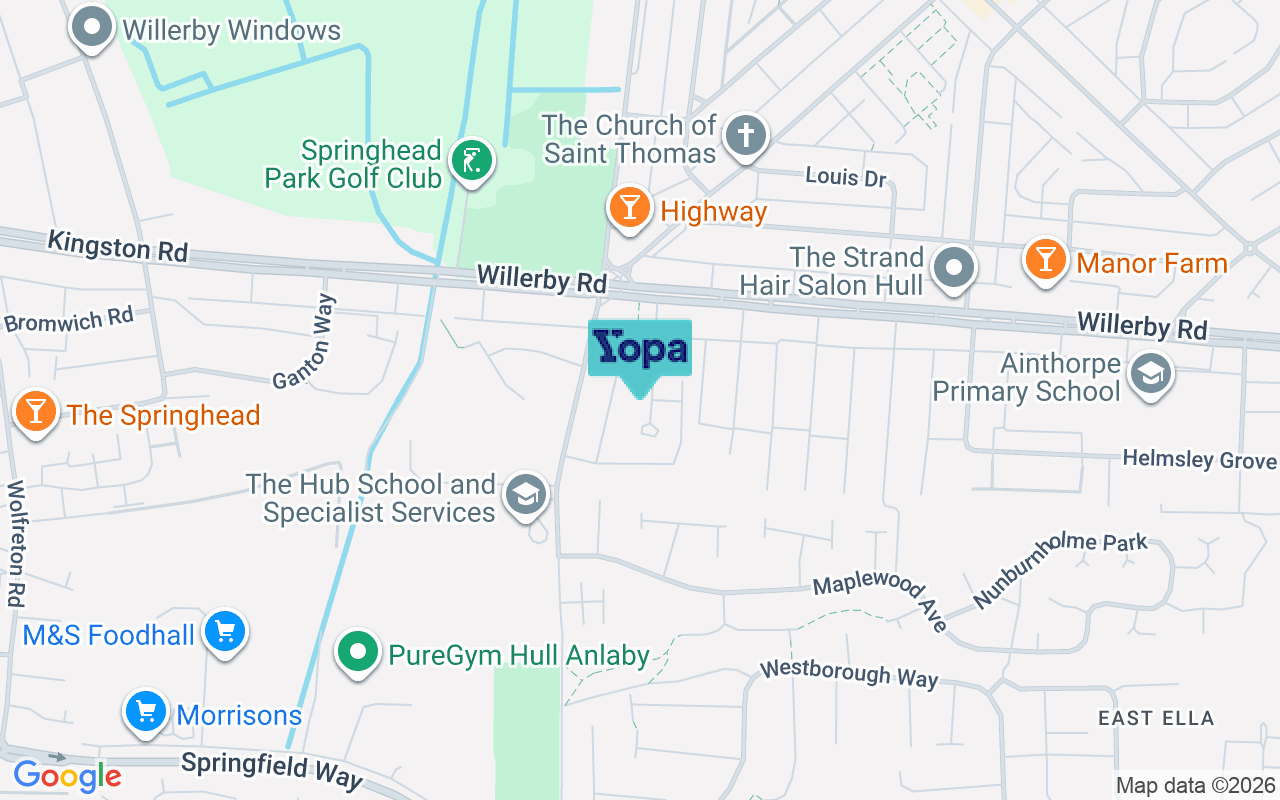 Map showing the location of HU5 5JA