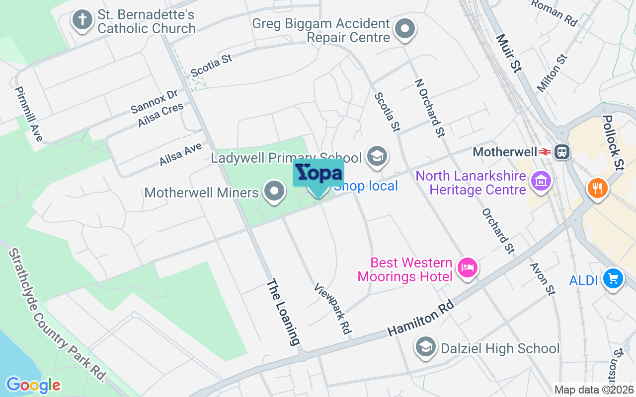 Map showing the location of ML1 3EU