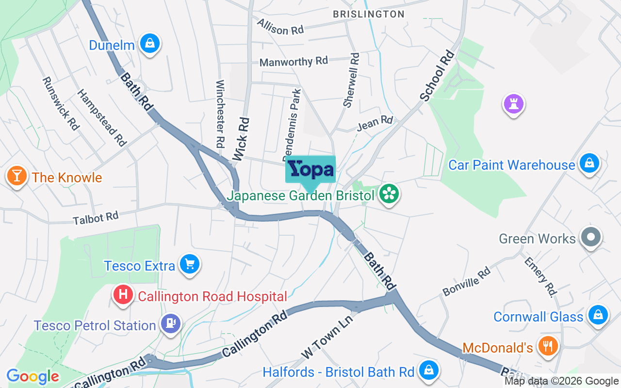 Map showing the location of BS4 4LG