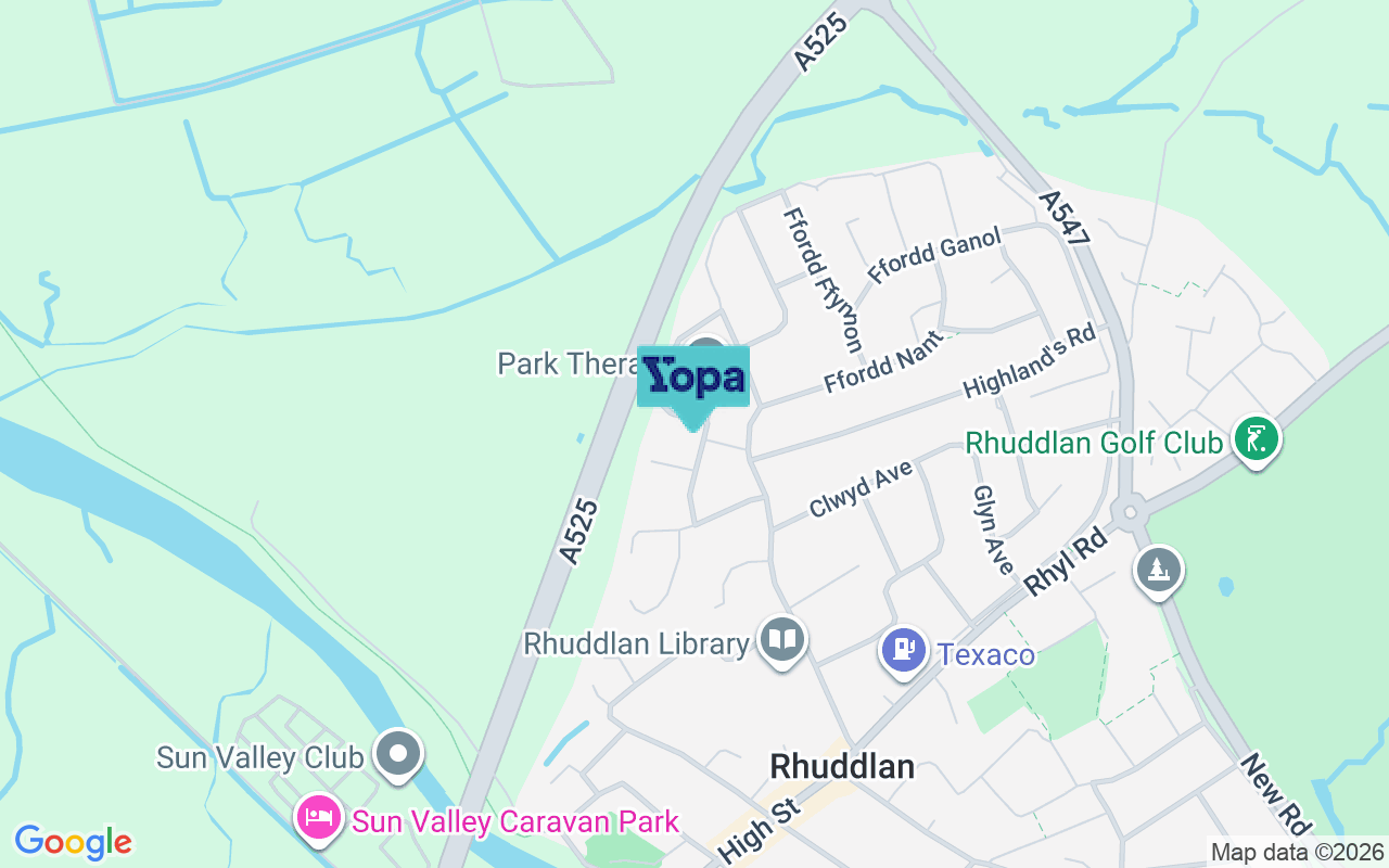 Map showing the location of LL18 2YL