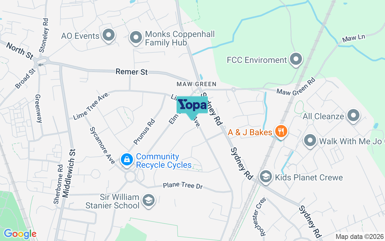 Map showing the location of CW1 4HT