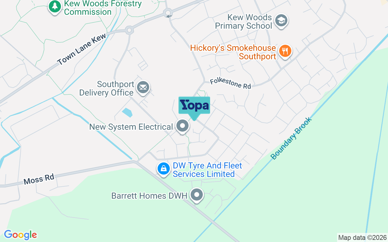 Map showing the location of PR8 6UX