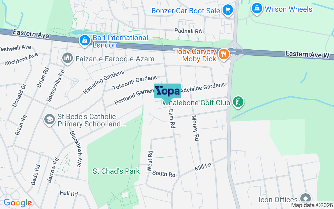 Map showing the location of RM6 6YS