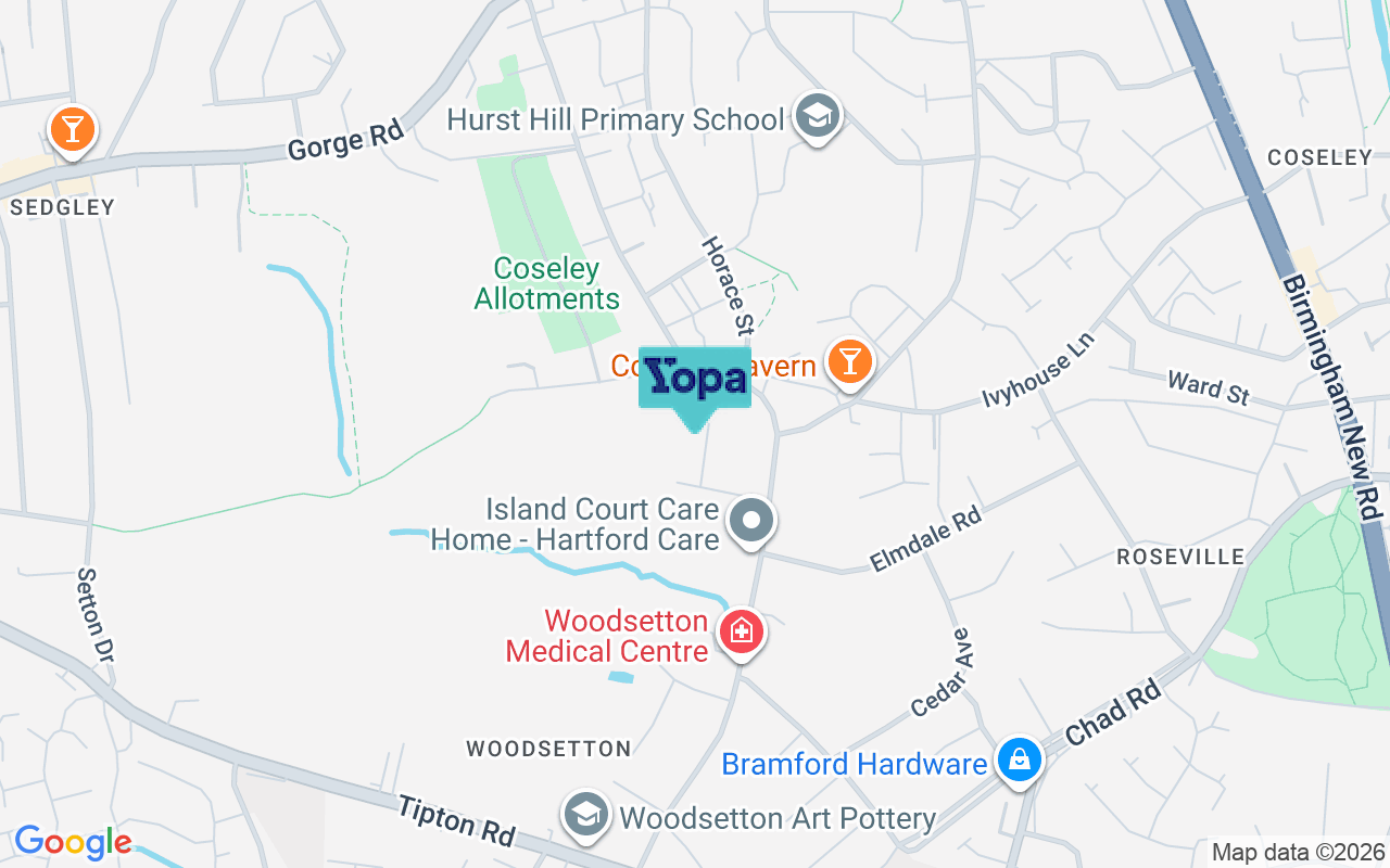 Map showing the location of WV14 9HP