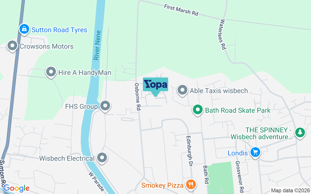 Map showing the location of PE13 3JR