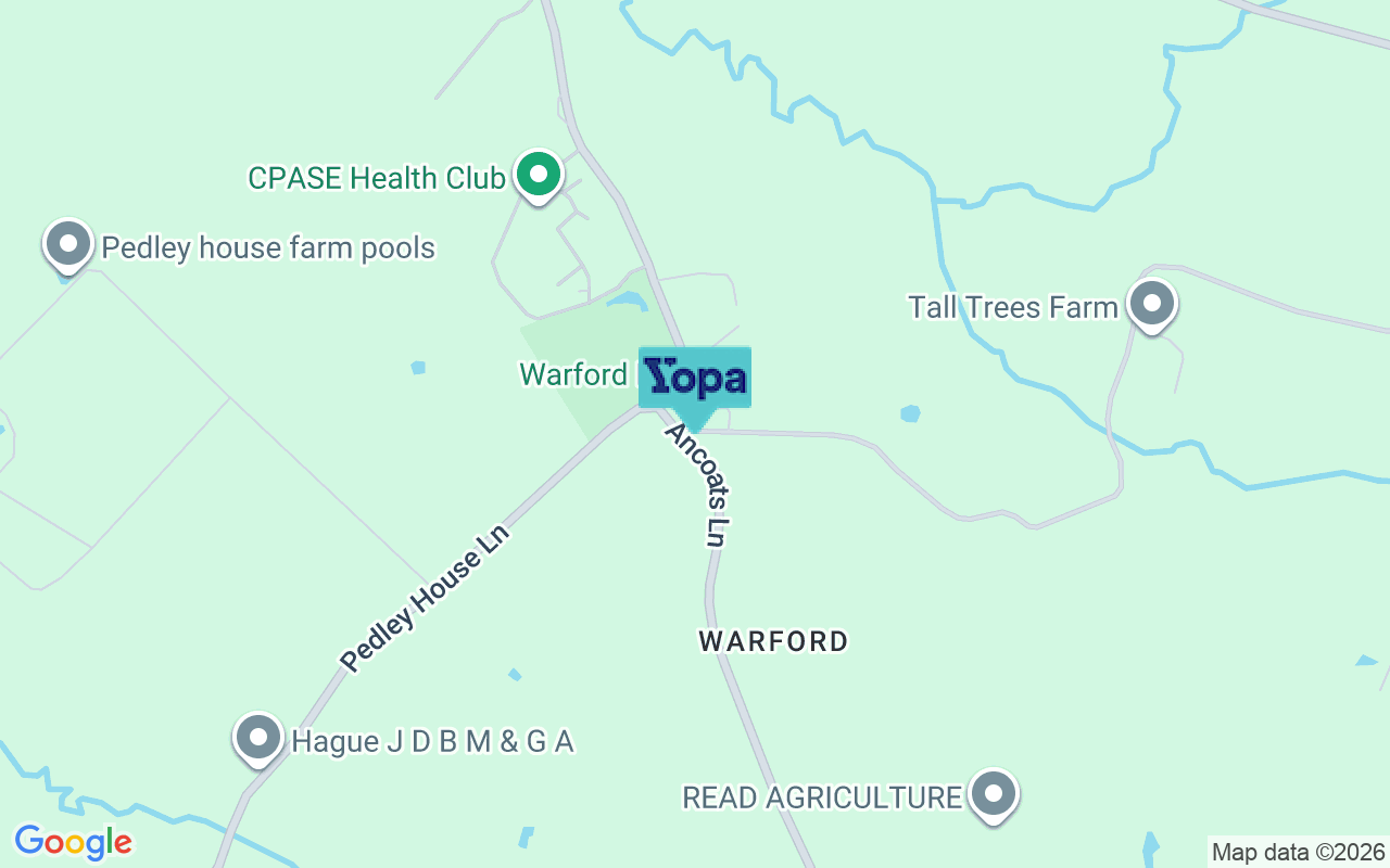 Map showing the location of WA16 7AU