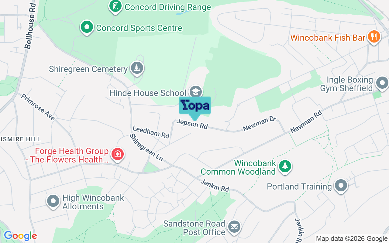 Map showing the location of S5 6AN