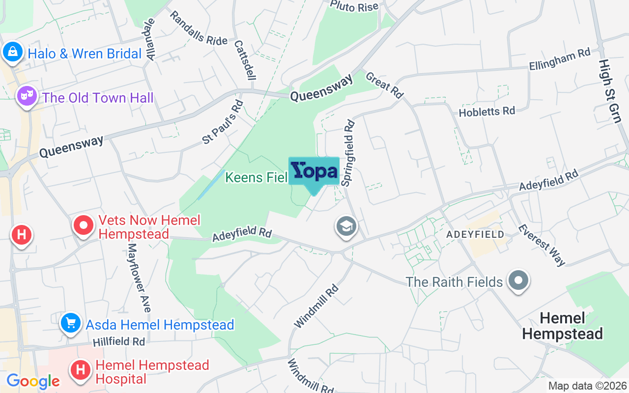 Map showing the location of HP2 5ES