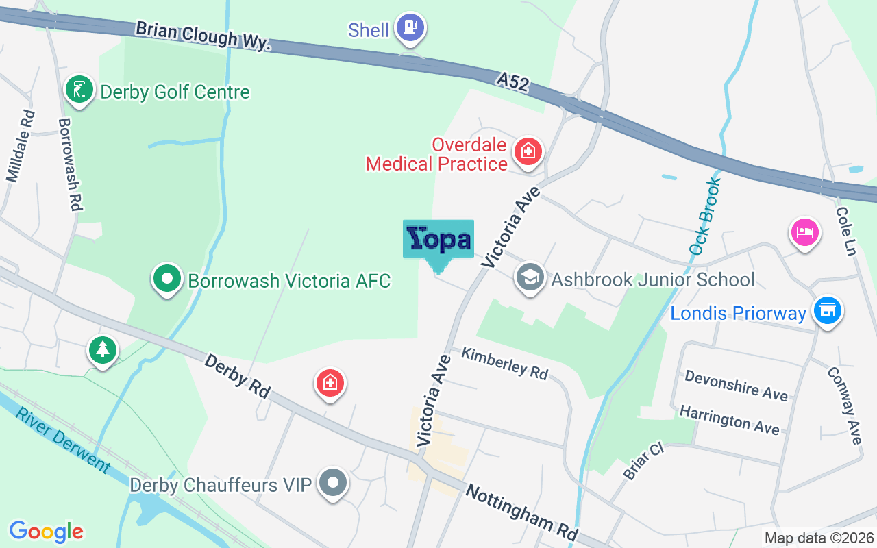 Map showing the location of DE72 3UR