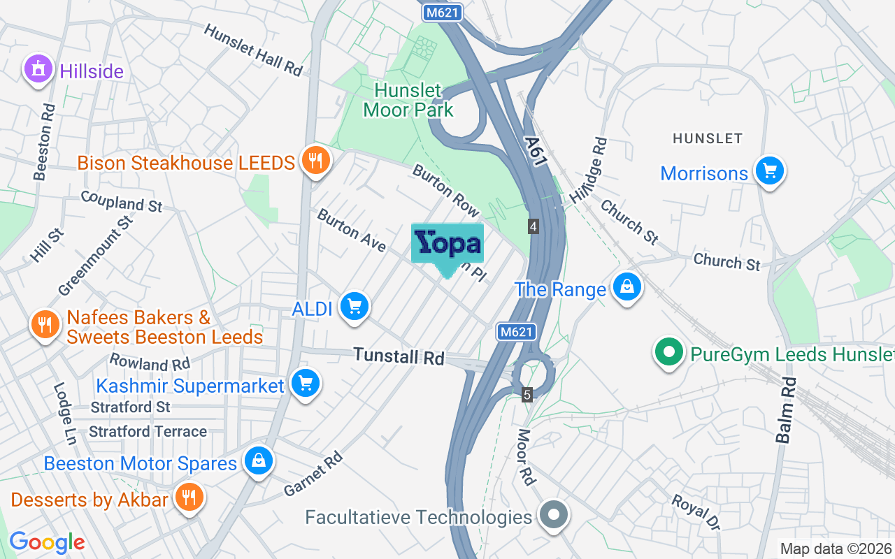 Map showing the location of LS11 5ET