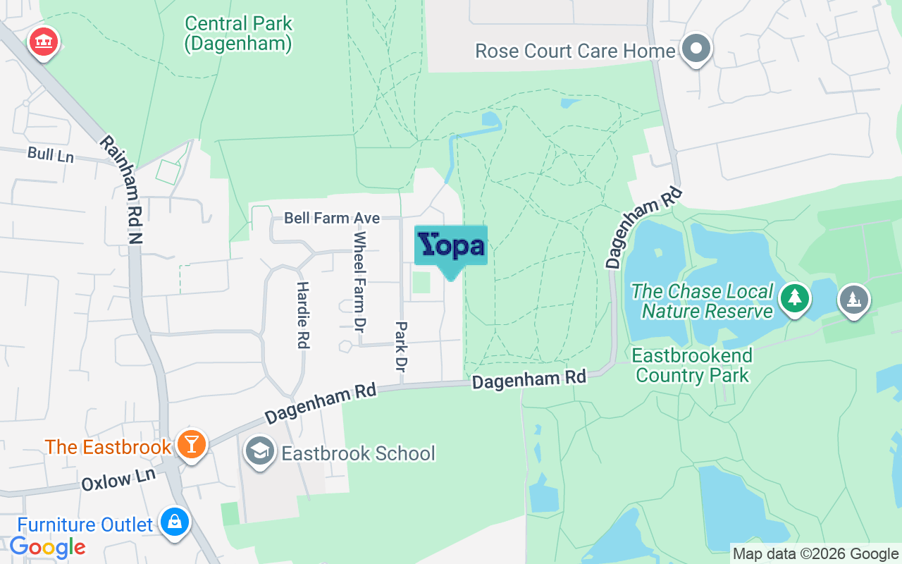 Map showing the location of RM10 7BH