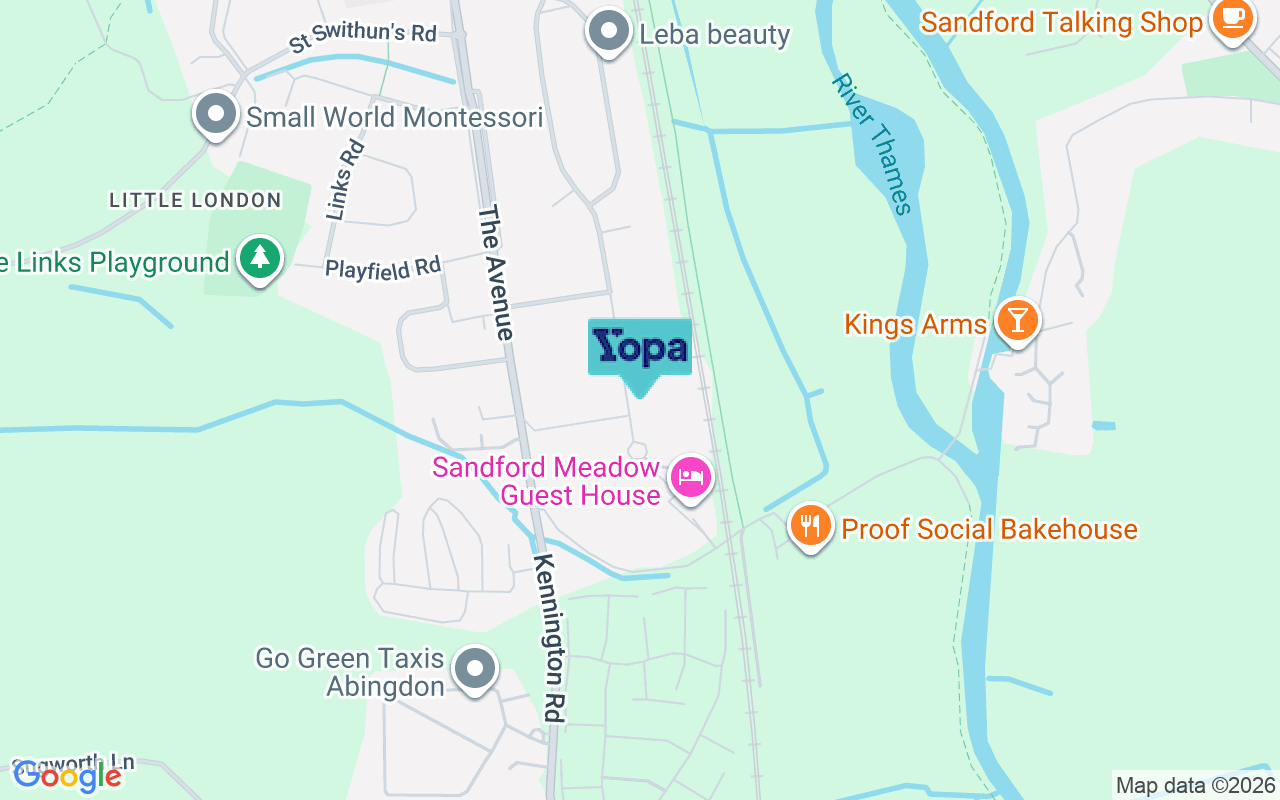 Map showing the location of OX1 5QT