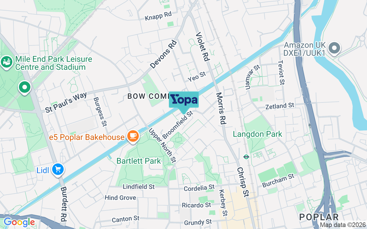 Map showing the location of E14 6BX