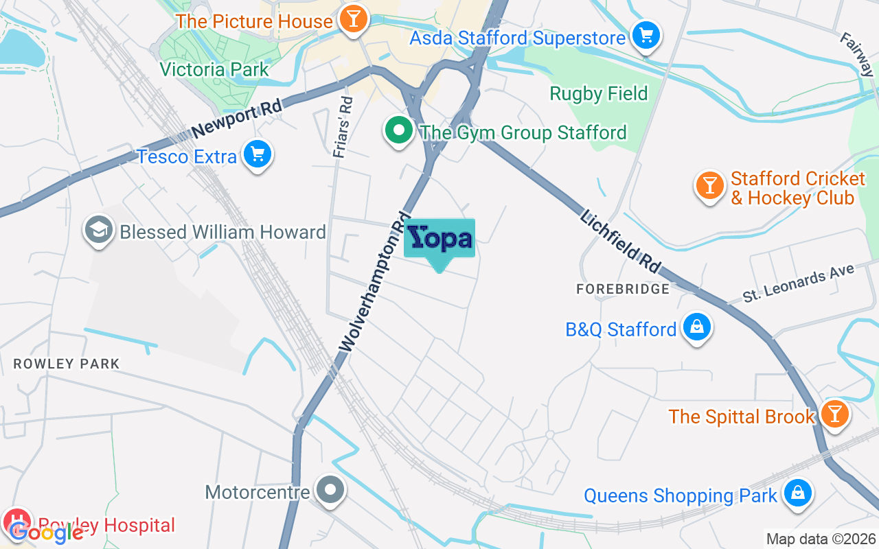 Map showing the location of ST17 4DB