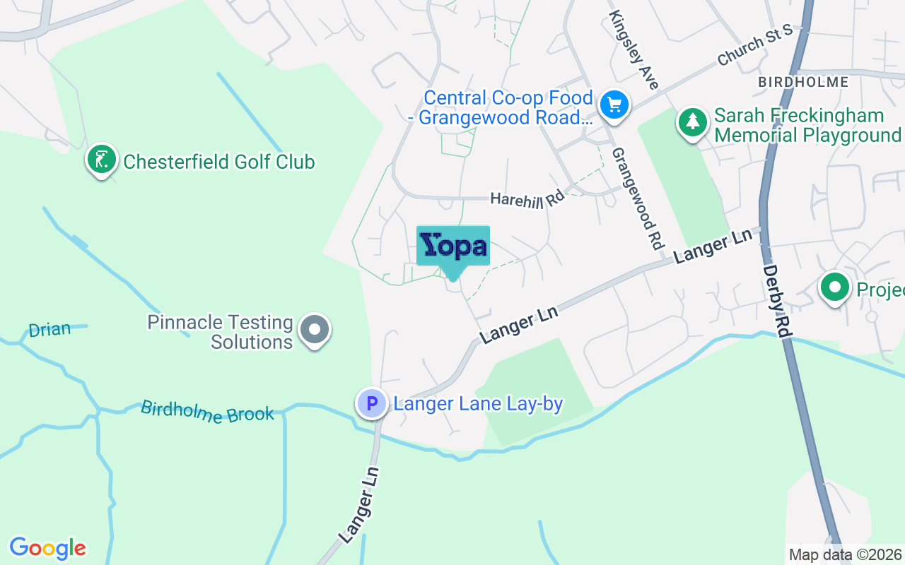 Map showing the location of S40 2HQ