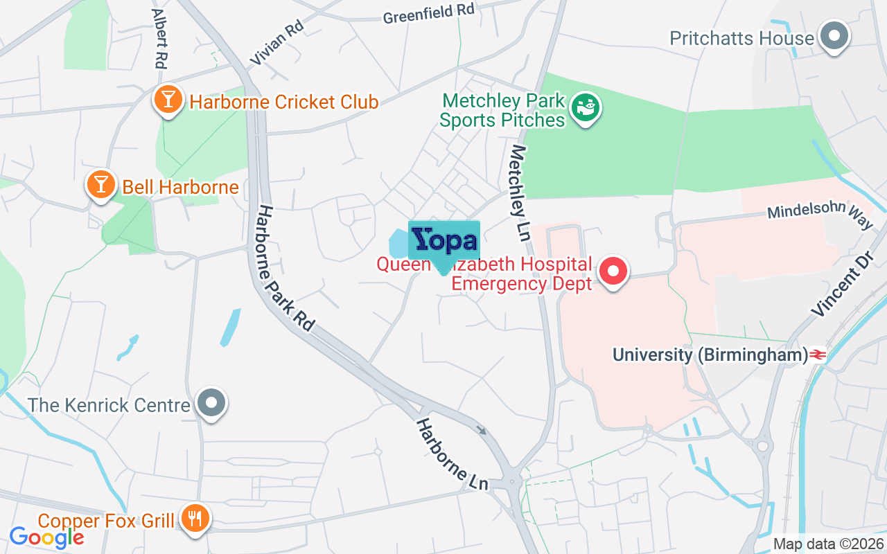 Map showing the location of B17 0JJ