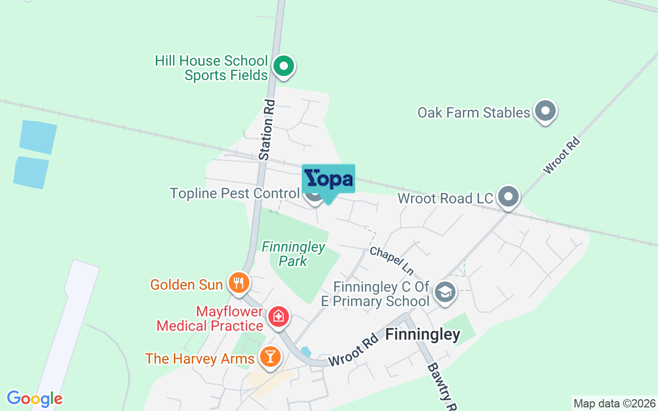 Map showing the location of DN9 3RF