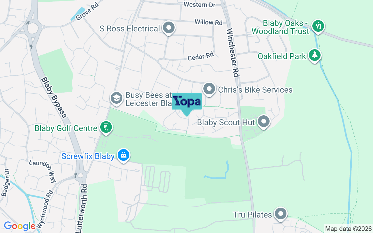 Map showing the location of LE8 4BR