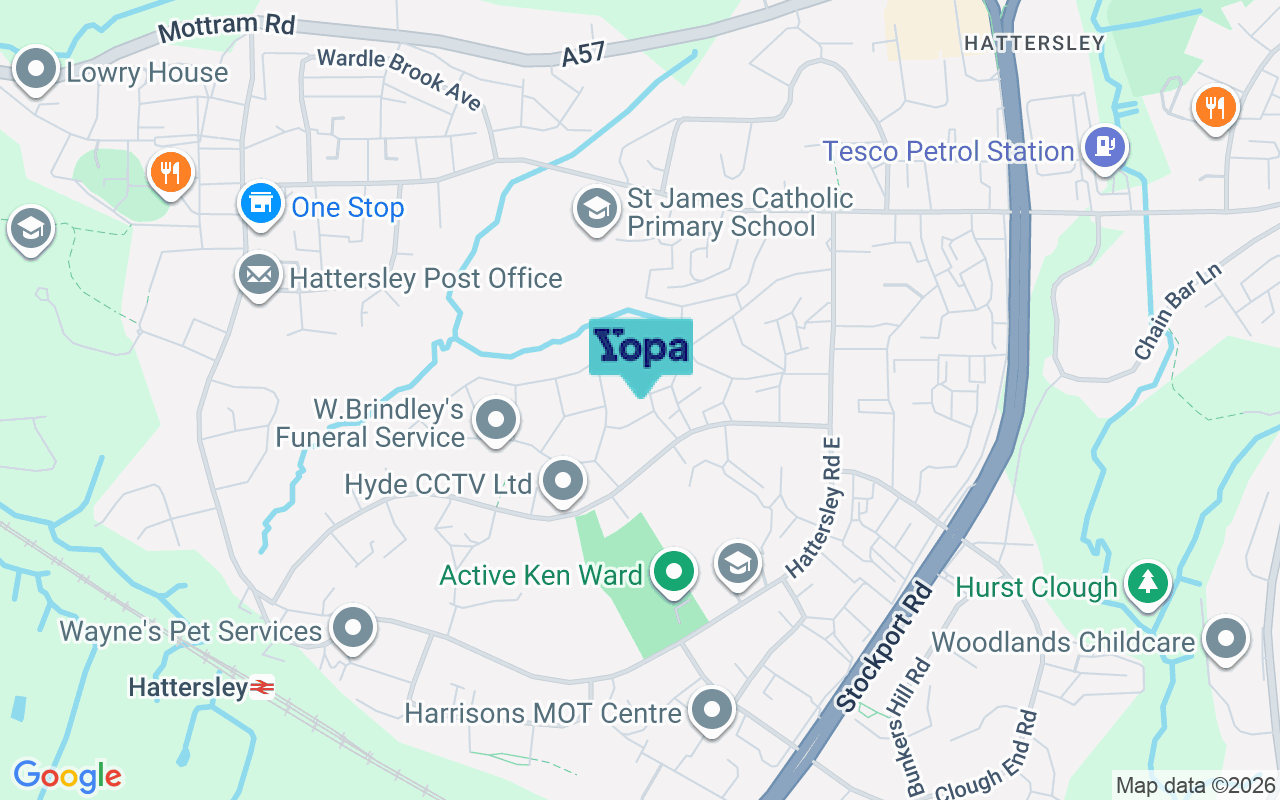 Map showing the location of SK14 3GE