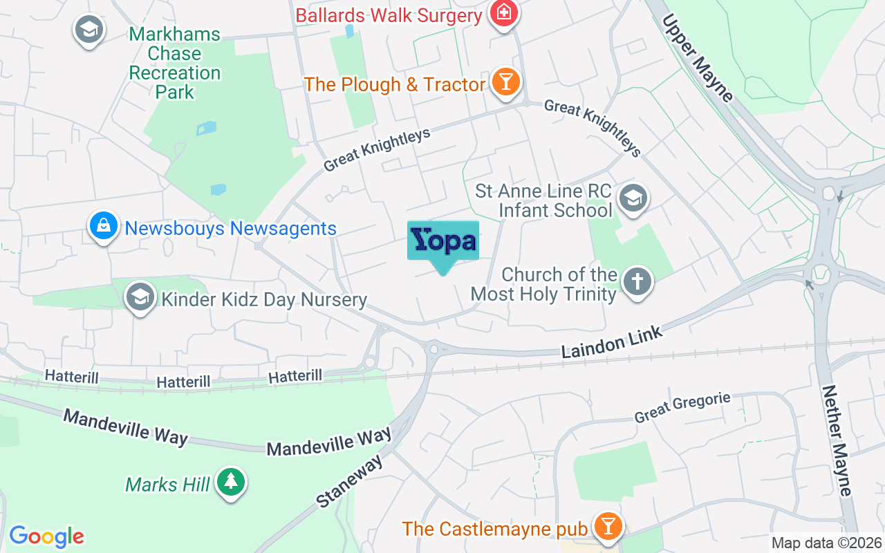 Map showing the location of SS15 5DL