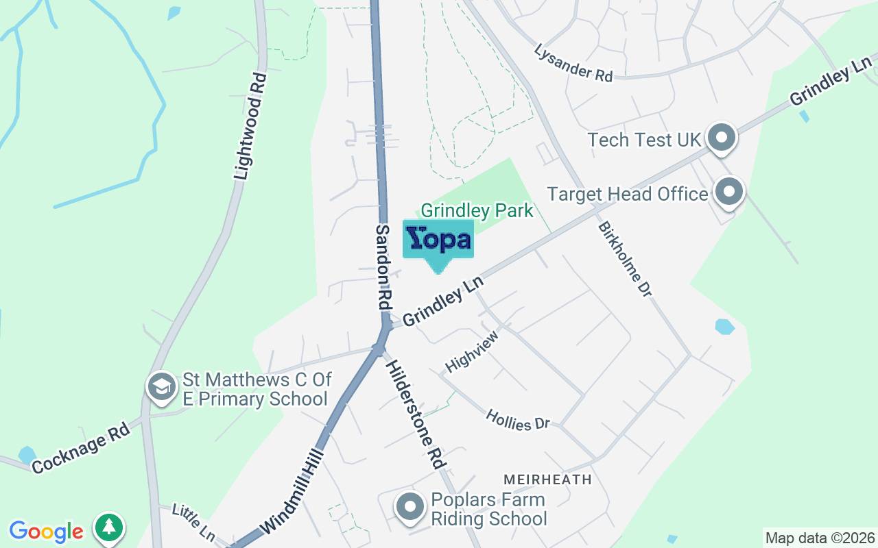 Map showing the location of ST3 7LN