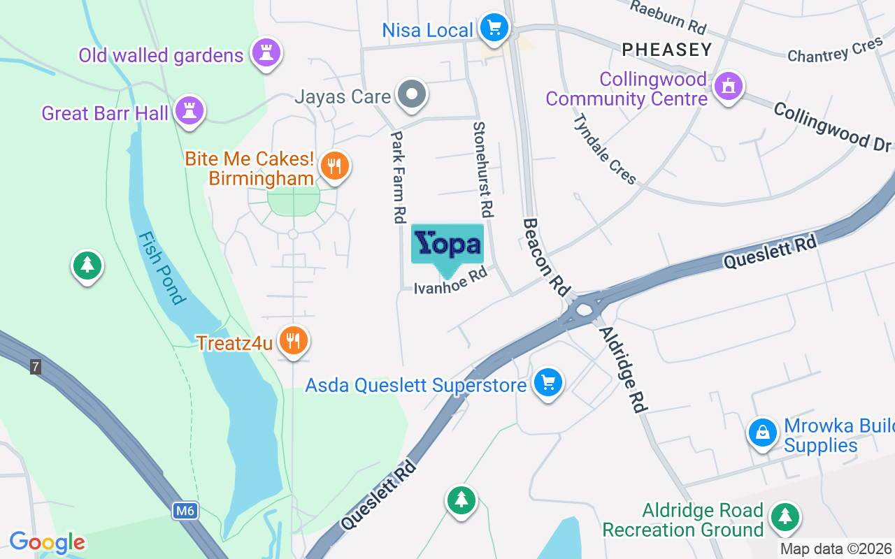 Map showing the location of B43 7QU